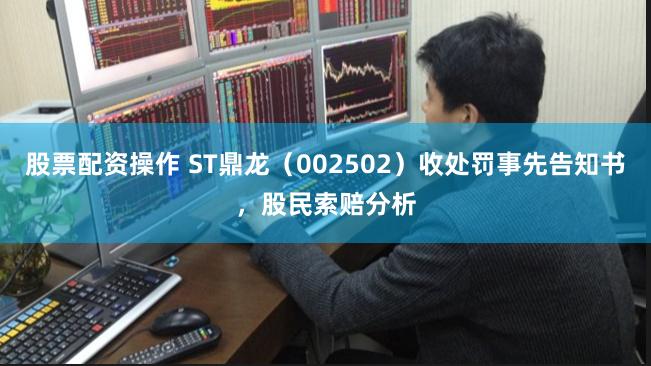 股票配资操作 ST鼎龙（002502）收处罚事先告知书，股民索赔分析