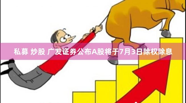 私募 炒股 广发证券公布A股将于7月3日除权除息